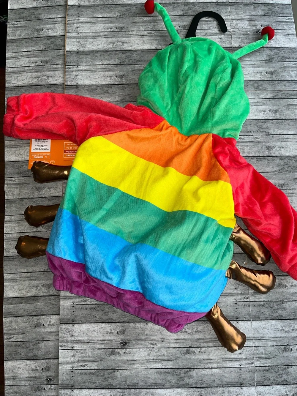 Rainbow Caterpillar Costume Romper - Bright Multicolor
